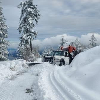 Amrok plowing the top of the mountain